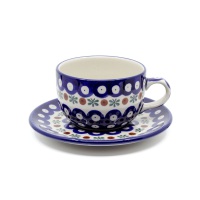 Cup with Saucer / Ceramika Artystyczna Bolesławiec / 768 / 54/ Quality  1