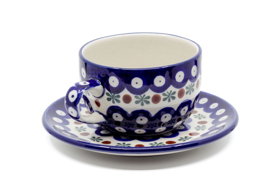 Cup with Saucer / Ceramika Artystyczna Bolesławiec / 768 / 54/ Quality  1