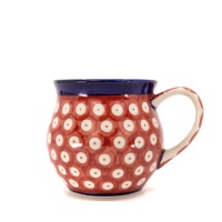 Bubble Mug Bell / Ceramika MK Malowane Kobaltem / Czerwone Kółeczka