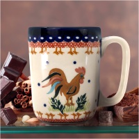 Mug Szwed / Ceramika MK Malowane Kobaltem / Kogut
