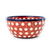 Bowl 13 / Ceramika MK Malowane Kobaltem / Czerwone Kółeczka