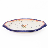 Platter with Handles / Ceramika MK Malowane Kobaltem / Kogut