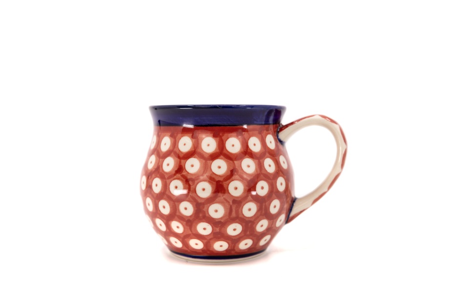 Bubble Mug Bell / Ceramika MK Malowane Kobaltem / Czerwone Kółeczka