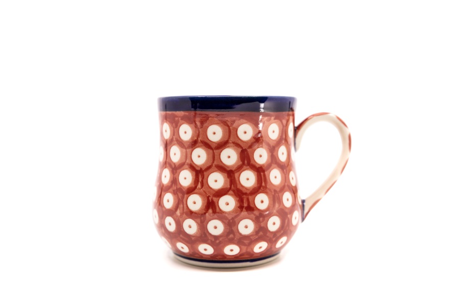 Mug Tress / Ceramika MK Malowane Kobaltem / Czerwone Kółeczka