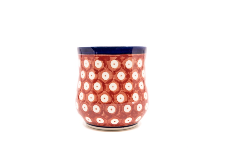 Mug Tress / Ceramika MK Malowane Kobaltem / Czerwone Kółeczka