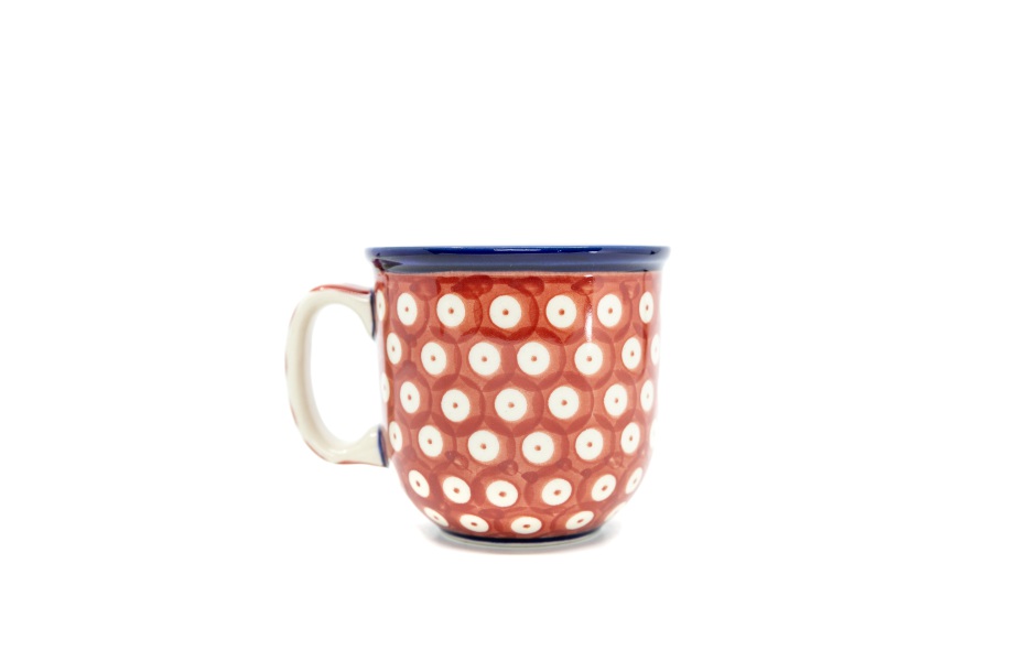 Mug Wiking / Ceramika MK Malowane Kobaltem / Czerwone Kółeczka