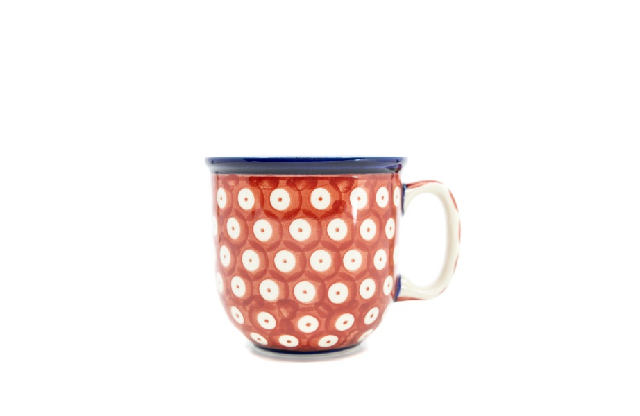 Mug Wiking / Ceramika MK Malowane Kobaltem / Czerwone Kółeczka