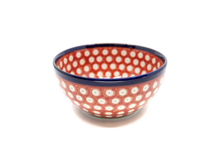 Bowl 16 / Ceramika MK Malowane Kobaltem / Czerwone Kółeczka