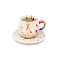 Filiżanka espresso / Ceramika Surowiec / Lentylki Tęcza Rainbow / Unikat