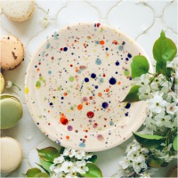 Dessert Plate 19 / Ceramika Surowiec / Lentylki Rainbow / Unique