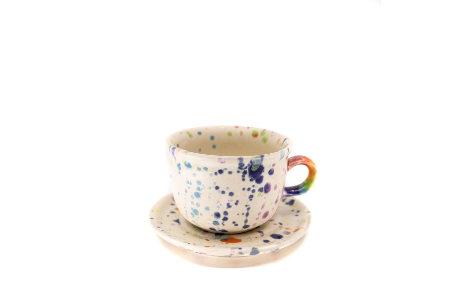 Esspreso Cup / Ceramika Surowiec / Lentylki Rainbow / Unikat