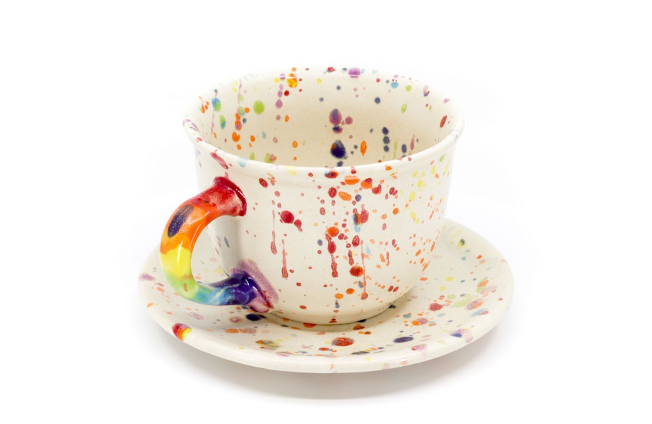 Cup with Saucer / Ceramika Surowiec / Lentylki Rainbow / Unique