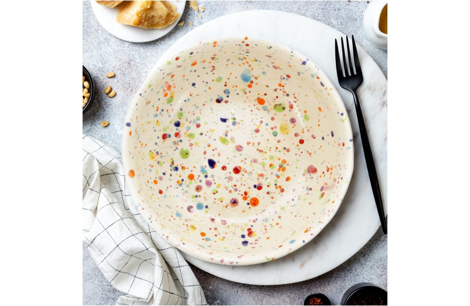 Soup Plate 18 / Ceramika Surowiec / Lentylki Rainbow / Unique