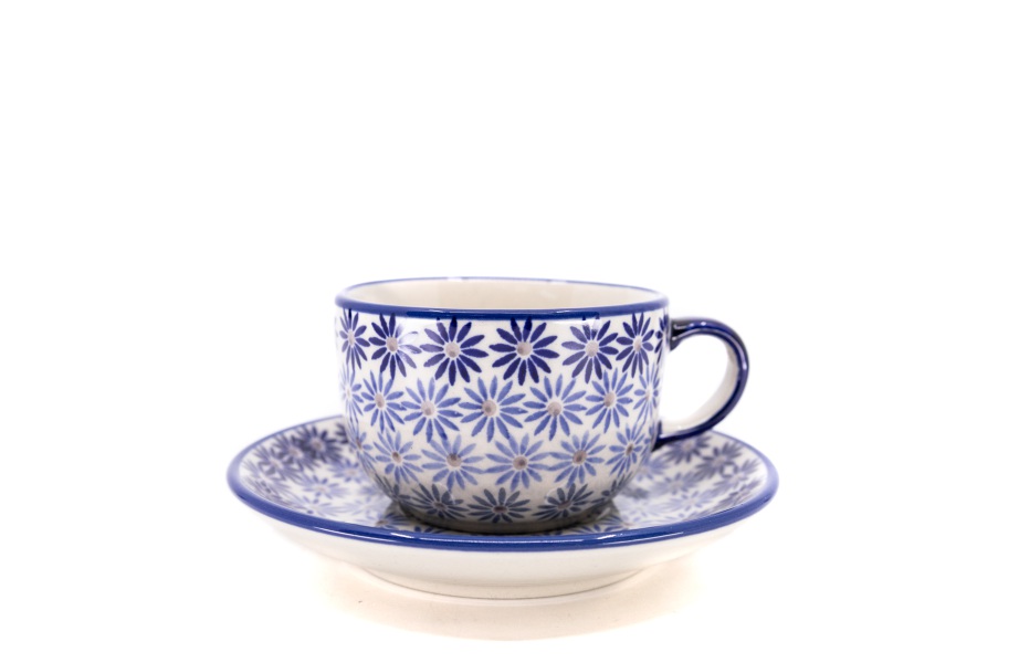 Teacup with saucer / Manufaktura w Bolesławcu / F043 / AS55